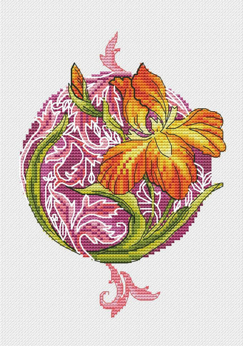 Victorian Iris - PDF Cross Stitch Pattern - Wizardi