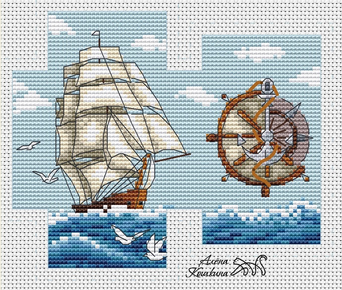 Sailboat - PDF Cross Stitch Pattern