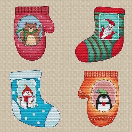 Warm Christmas Set - PDF Cross Stitch Pattern - Wizardi