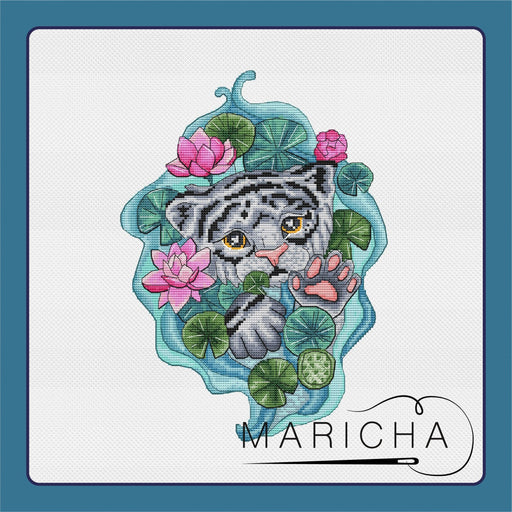 Water tiger - PDF Cross Stitch Pattern - Wizardi