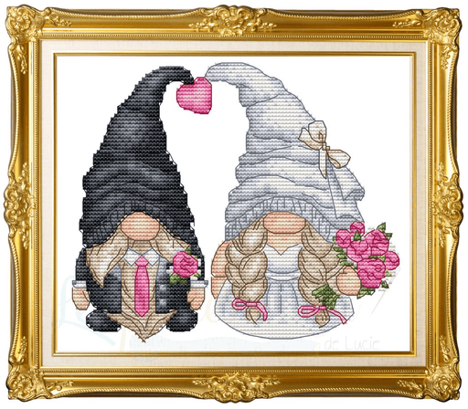 Wedding of Gnomes - PDF Cross Stitch Pattern - Wizardi