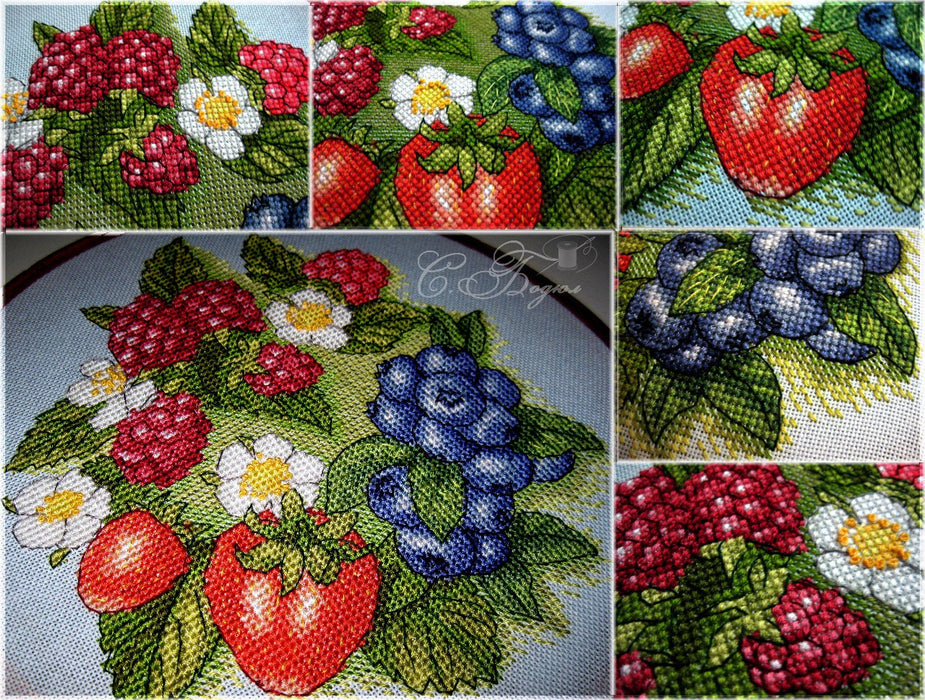Berry Wreath - PDF Cross Stitch Pattern