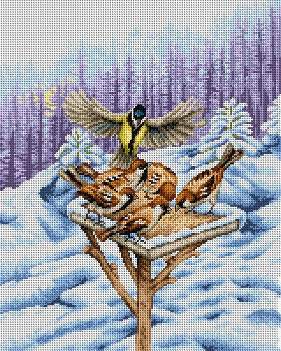 Winter Feeder 2284M Needlepoint canvas for halfstitch without yarn - Wizardi