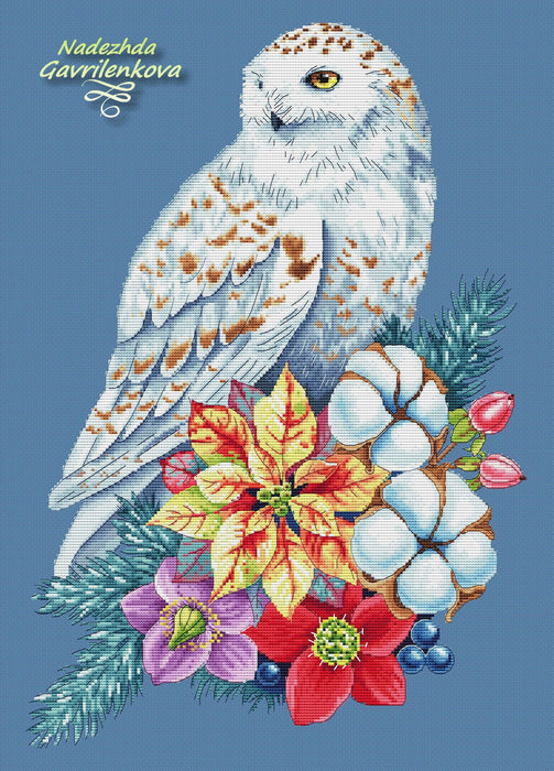 Winter Owl - PDF Cross Stitch Pattern - Wizardi