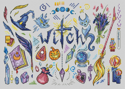 Witch Sampler - PDF Cross Stitch Pattern - Wizardi