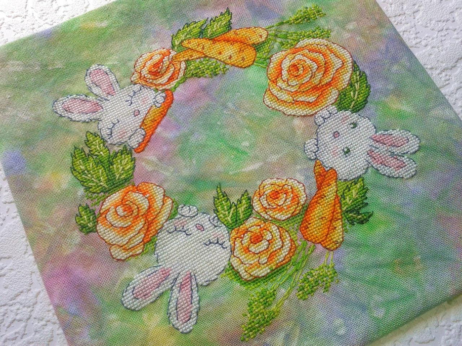 Wreath of carrots - PDF Cross Stitch Pattern - Wizardi