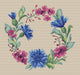 Wreath of cornflowers - PDF Cross Stitch Pattern - Wizardi