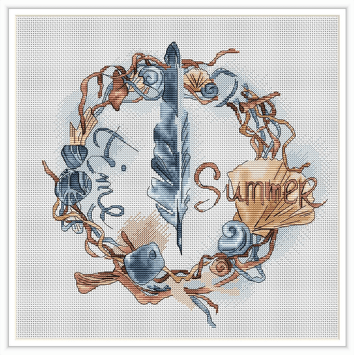 Wreath Of The Sea - PDF Cross Stitch Pattern - Wizardi