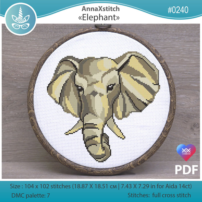 Elephant - PDF Cross Stitch Pattern