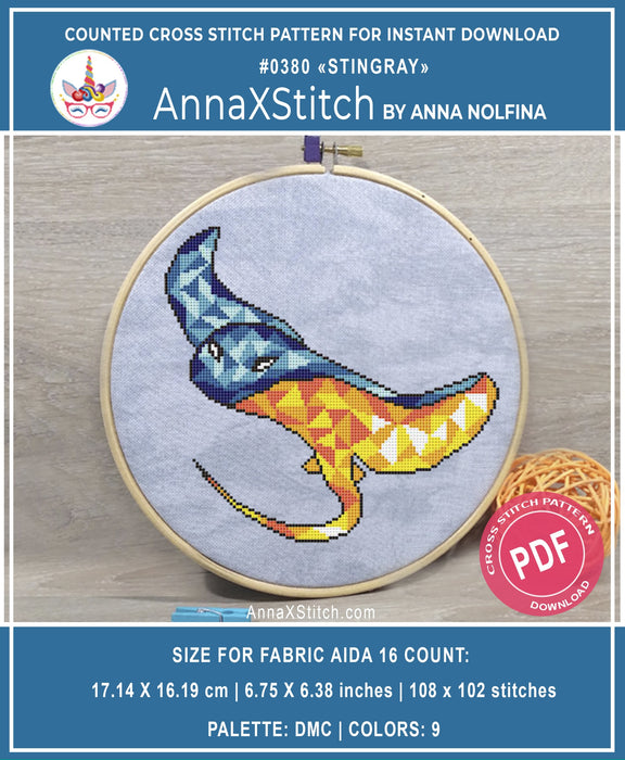 Stingray - PDF Cross Stitch Pattern