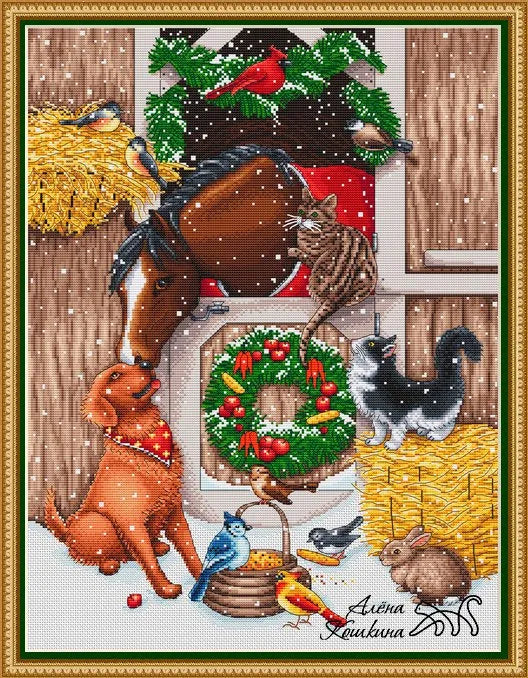 Christmas meeting - PDF Cross Stitch Pattern