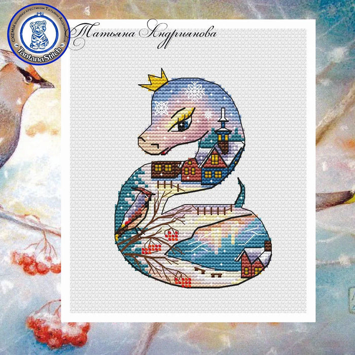 Snake. Crystal silence - PDF Cross Stitch Pattern