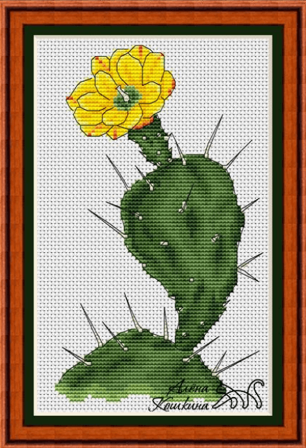 Yellow Cactus - PDF Cross Stitch Pattern - Wizardi