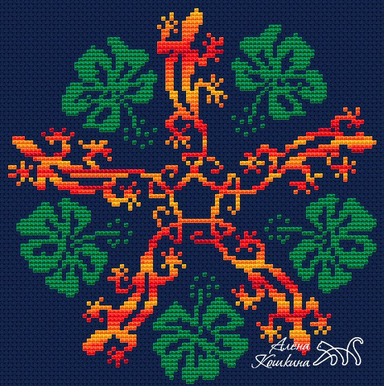 Fire salamander - PDF Cross Stitch Pattern