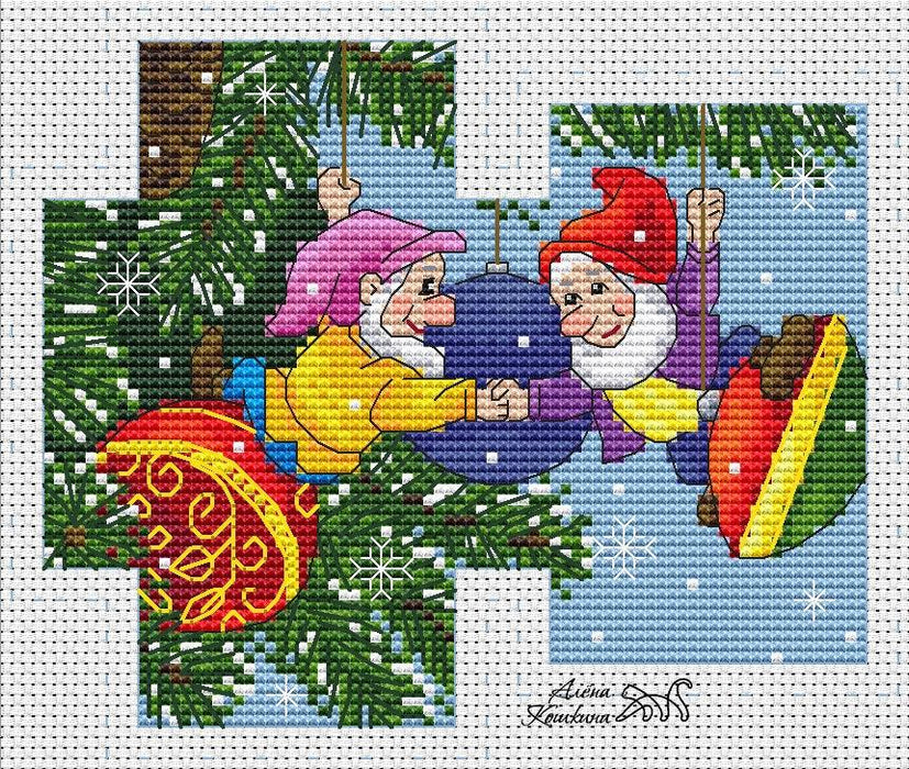 Zarubin Gnomes - PDF Cross Stitch Pattern - Wizardi