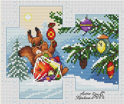 Zarubin Squirrel - PDF Cross Stitch Pattern - Wizardi