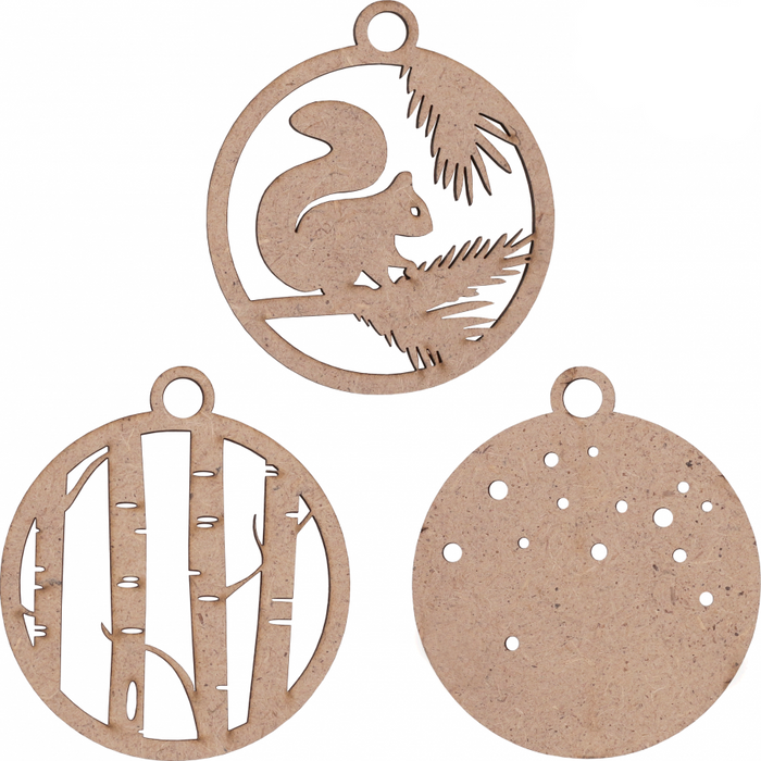 Rosa talent Winter Story 6 - Set of bases for decoration on fiberboard. 3.54*3.15 inches. 3pcs.