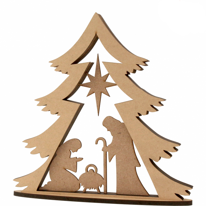 Rosa Talent Nativity Scene - 3D composition on a stand. MDF. 9.45*1.57*9.45 inches