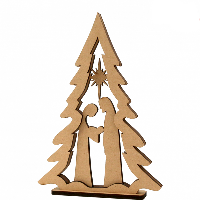 Rosa Talent Nativity Scene 2 - 3D composition on a stand. MDF. 6.89*1.38*9.84 inches