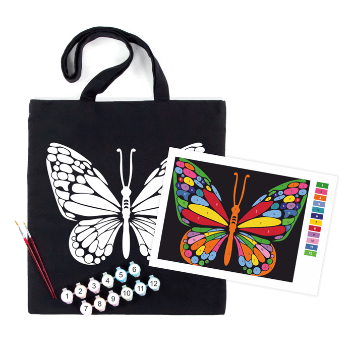 Rosa Talent Magic Butterfly - Black Shopper Coloring Kit. Ecobag Painting Kit, Cotton 0.03 lb/in2, 14.96*16.54 inches