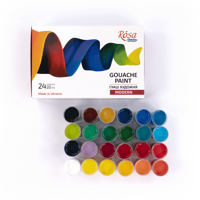 Rosa Studio Gouache Paint Set Modern 24 colors (0.68 oz each)