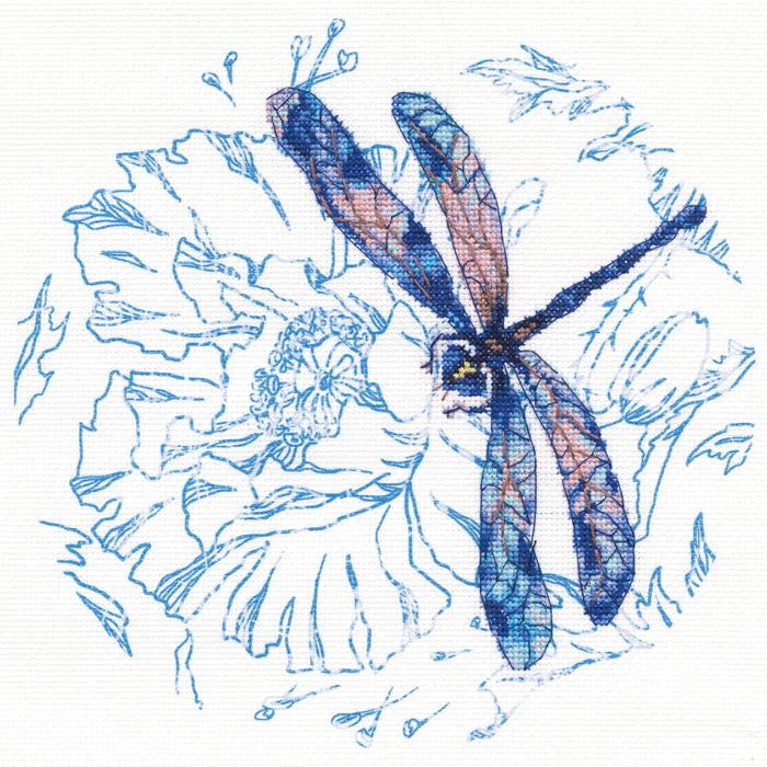 Dance of dragonflies M70023 Cross Stitch kits with printed background - Wizardi