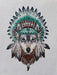 Amerindian Wolf - PDF Counted Cross Stitch Pattern - Wizardi