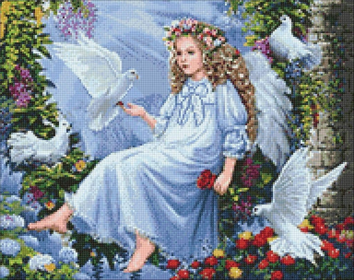 Angel and Doves WD2405 14.9 x 18.9 inches Wizardi Diamond Painting Kit - Wizardi