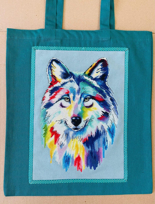 Animals in colors. Wolf - PDF Counted Cross Stitch Pattern - Wizardi