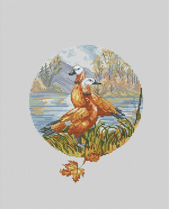 Autumn Ducks - PDF Cross Stitch Pattern - Wizardi