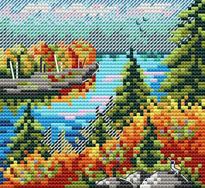 Autumn Forest SM-615 Counted Cross-Stitch Kit - Wizardi