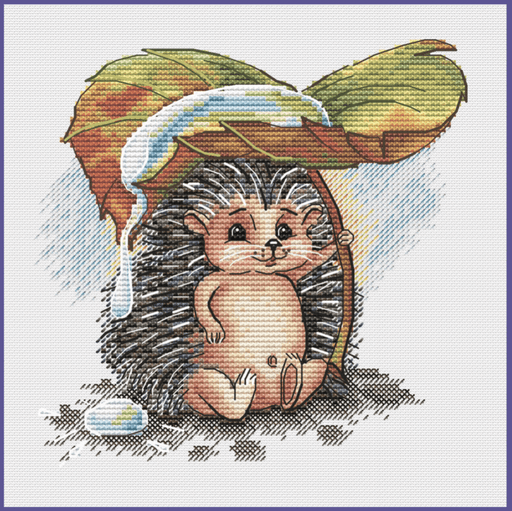 Autumn Hedgehog - PDF Cross Stitch Pattern - Wizardi