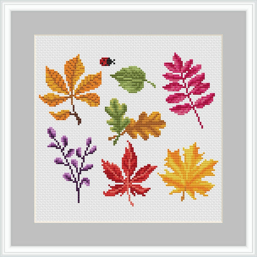 Autumn Leaf Sampler - PDF Cross Stitch Pattern - Wizardi