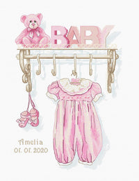 Baby girl birth B1175L Counted Cross-Stitch Kit - Wizardi