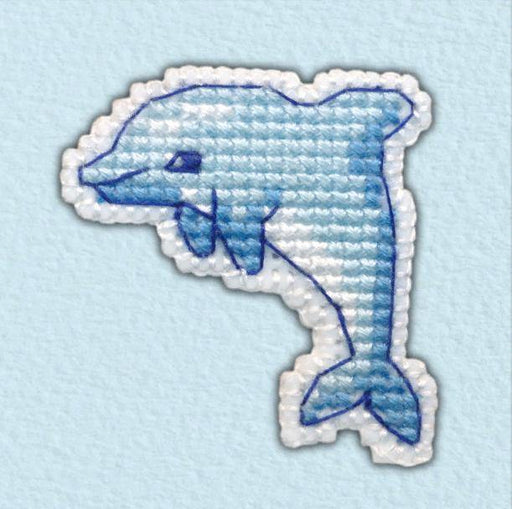 Badge-dolphin 1096 Plastic Canvas Counted Cross Stitch Kit - Wizardi