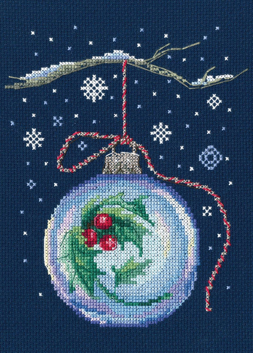 Ball with a sprig of holly C291 Counted Cross Stitch Kit - Wizardi
