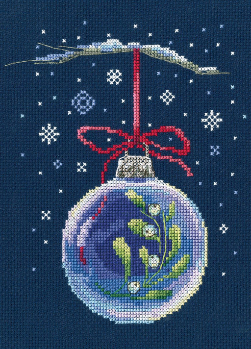 Ball with a sprig of mistletoe C290 Counted Cross Stitch Kit - Wizardi