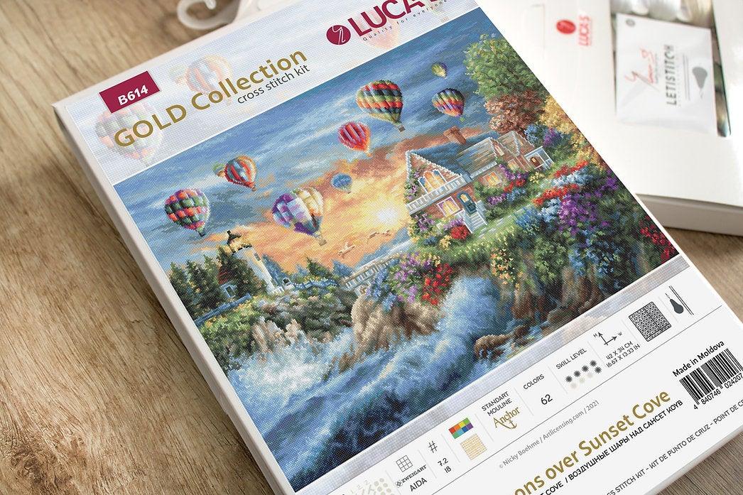 Balloons over Sunset Cove B614L Counted Cross-Stitch Kit - Wizardi