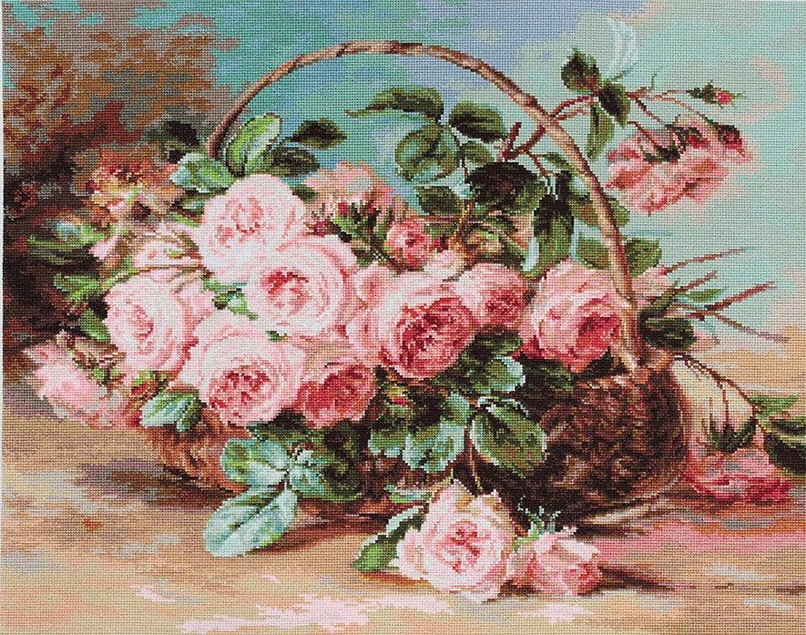Basket of Roses B547L Counted Cross-Stitch Kit - Wizardi