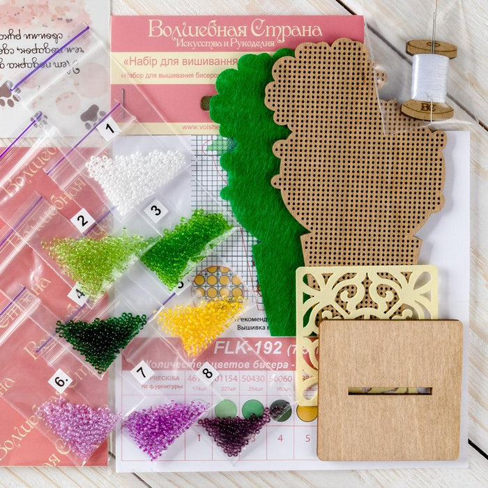 Bead embroidery kit on wood FLK-192 - Wizardi