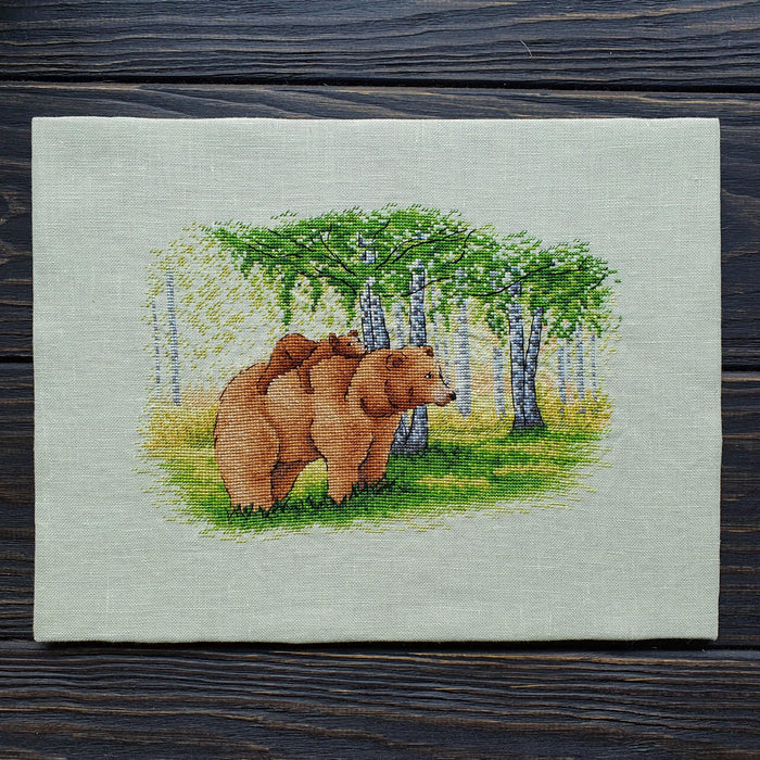 Cross stitch pattern book with well-fed bear + tutorial, embroidery design  animals in pdf Kindle format, DMC floss, baby, tips (Cross stitch patterns