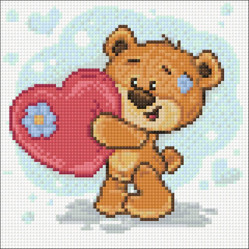 Bear with a Heart CS2698 7.9 x 7.9 inches Crafting Spark Diamond Painting Kit - Wizardi