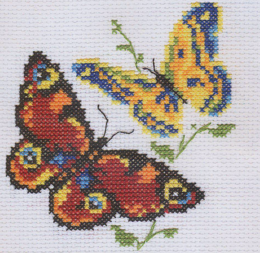 Beautiful Butterflies 0-50 Counted Cross-Stitch Kit - Wizardi