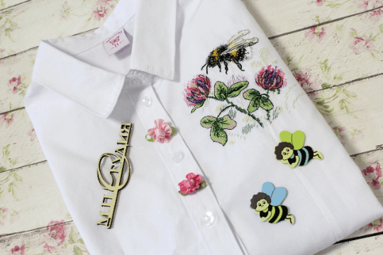 Bee Cross Stitch on Clothes kit B-531 / SV-531 - Wizardi