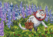 Berries with Blue Cats - PDF Cross Stitch Pattern - Wizardi