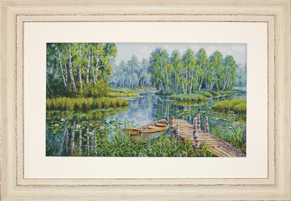 Birches at the edge of the lake BU5012L Counted Cross-Stitch Kit - Wizardi