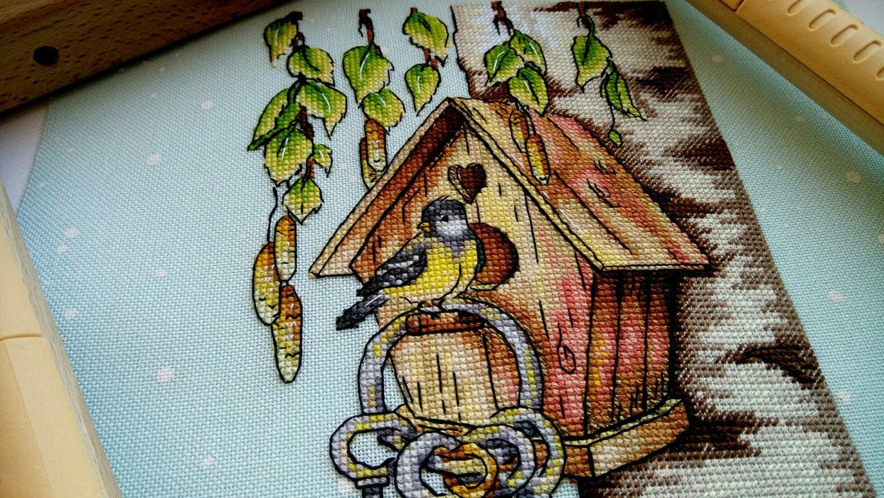 Bird House - PDF Cross Stitch Pattern - Wizardi