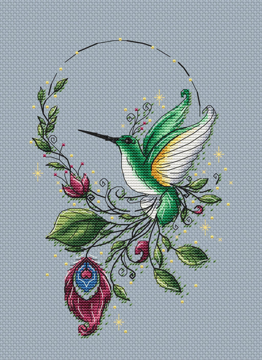 Bird of Happiness - PDF Cross Stitch Pattern - Wizardi