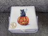 Black Cat. Halloween Kitten with Pumpkin - PDF Cross Stitch Pattern - Wizardi