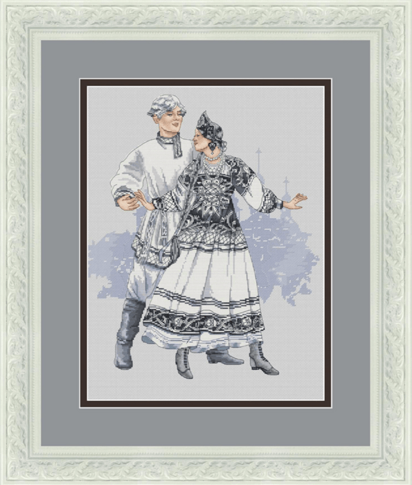 Black Dress Ethnic Dance - PDF Cross Stitch Pattern - Wizardi